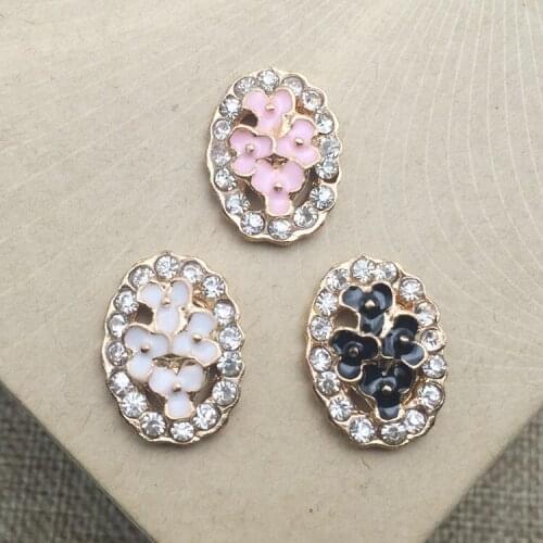 15x20mm Oval Flatback flower Rhinestone button Crystal DIY Wedding Invitation gail hair Flower Accessory