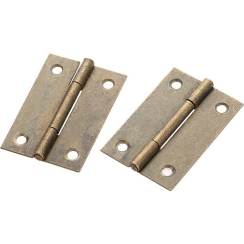 2Pcs 50*33mm Antique Bronze Furniture Hinges Cabinet Drawer Door Butt Hinge Vintage Decorative Hinge for Jewelry Gift Wooden Box
