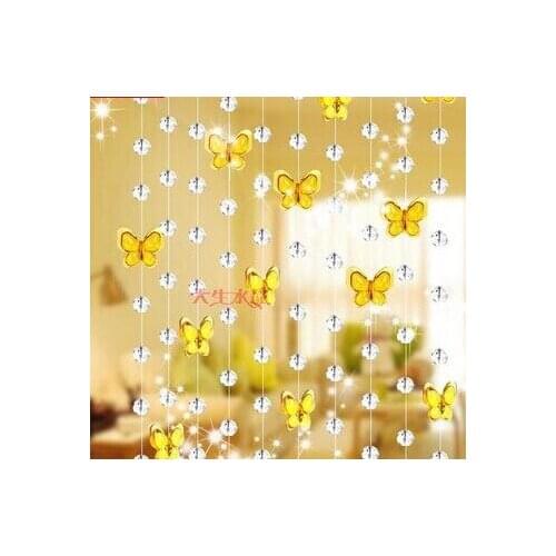 20pcs/lot DIY accessories bead curtain crystal pendant glass crystal beads - straight hole butterfly beading is 28 * 35 mm