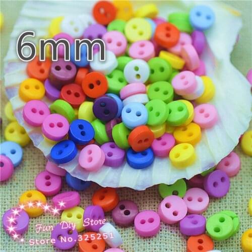 200pcs 6mm rond mix color plastic cartoon button wholesale Childrens clothes button accessories