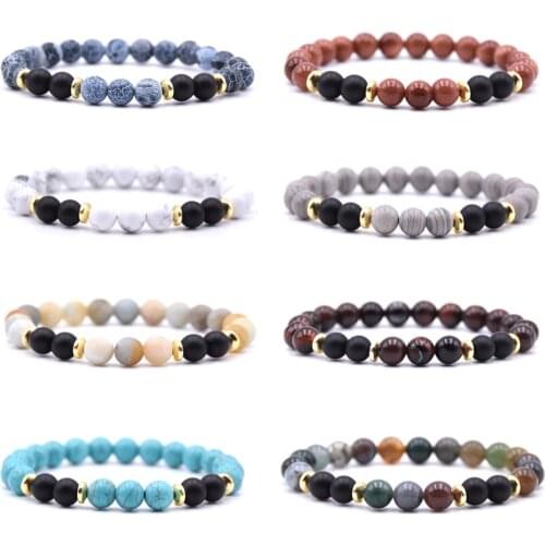 2021 Natural Stone Charm Mens Bracelet Stretch Bracelet Natural Mineral Tiger Eye Bead Bracelet Ladies Kunsite Pulseras