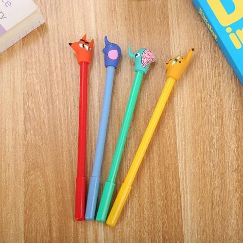 24 Pcs Silicone Animal Gel Pen Cute Cartoon Student Creative Stationery Pen Kawaii School Supplies Canetas Atacado