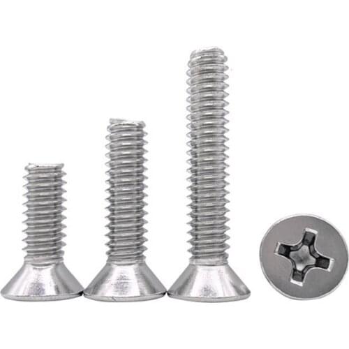 30pcs 6#-32 304 stainless steel Phillips countersunk screws cross flat head screw mechancial bolts fasten bolt GB819
