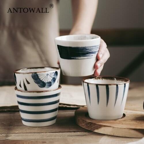 ANTOWALL Japanese Underglazed Teacups Commercial Japanese Cuisine Restaurant Cups Fresh Cups Hand-painted 200ml Cups