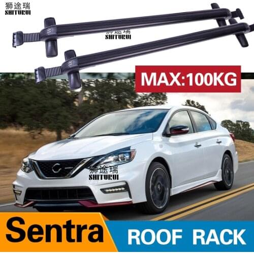 SHITURUI 2Pcs Roof bars For NISSAN Sentra 2013+2017 2018 2019 Aluminum Alloy Side Bars Cross Rails Roof Rack Luggage Carrier