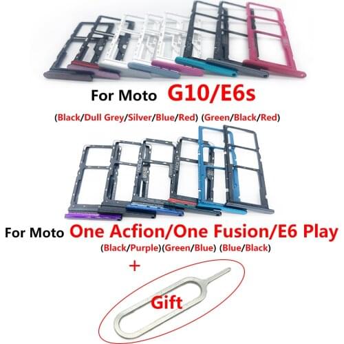 50Pcs/Lot, Sim Card slot tray Holder repair part For Moto E6 Play E6S G10 One Action One Fusion