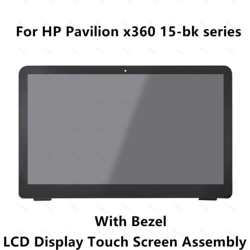 For HP Pavilion x360 15-bk020wm 15-bk062sa 15-bk010nr 15-bk193ms 15-bk101la Touch Glass Digitizer LCD Screen Assembly Bezel