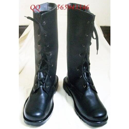 Fairy tail Gray Black Long cosplay Boots shoes S008