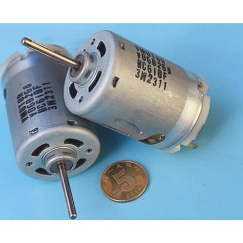 JOHNSON 545 Motor Electric DC 6V 9V 12V 25600RPM Large Torque Long Shaft 28.5MM with Cooling Fan High Power Hand Drill Engine