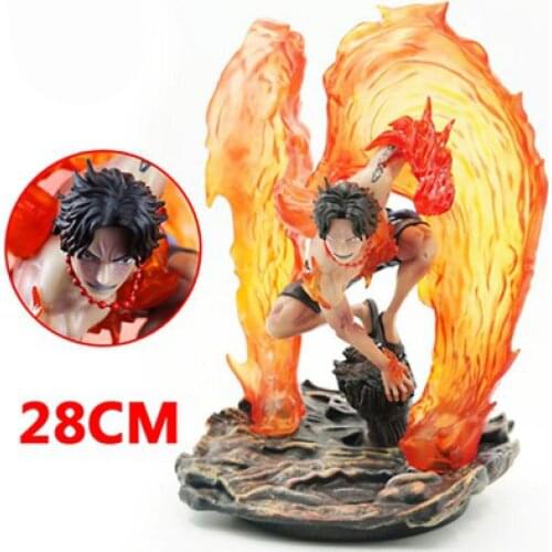 One Anime Characters Piece Gk Fire Fist Portgas D Ace Figurine Statue Action Figure Desktop Decoration Collection Model Toy