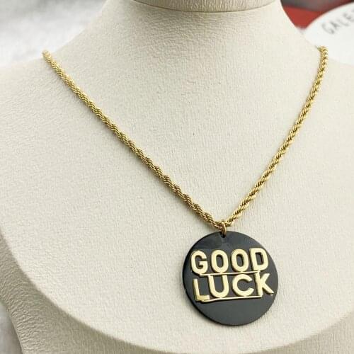 Hot Sell Good Luck Fashion New Goddess Luxury Women Neckles Gold Color Luxe Jewelry Stainless Steel