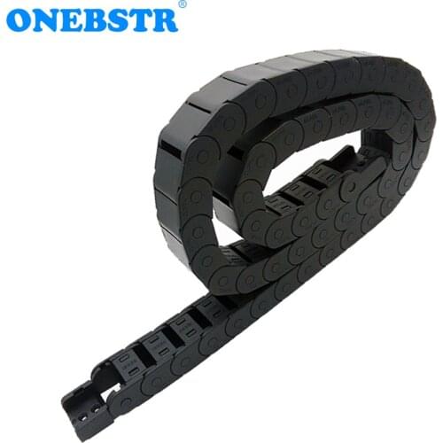 JFLO 1 Meter 15x20mm Transmission Wire Carrier Cable Drag Chain Semi Closed Inside Opening Towline End Connectors Free Shipping