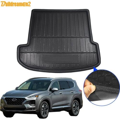 Cawanerl For Hyundai Santa Fe 2019 Car Trunk Mat Tail Tray Boot Liner Floor Cargo Mud Kick Pad Carpet Accessories