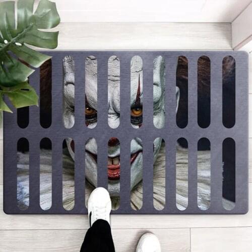 Halloween horror Clown RugBedroom Entrance Doormat Home Hallway Door Mat Floor Decoration Living Room Carpet Bathroom Rug