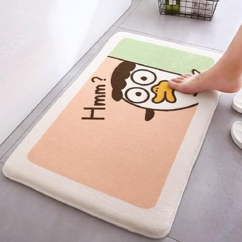Cute Welcome Floor Mats Cartoon Duck Printed Bathroom Kitchen Carpets Doormats Cat Floor Mat for Living Room Anti-Slip