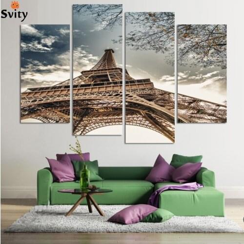 Fashion Eiffel Tower Canvas Painting Cuadros Decoration Picture Wall Pictures For Living Room Modern Paintings 2015 No Frame