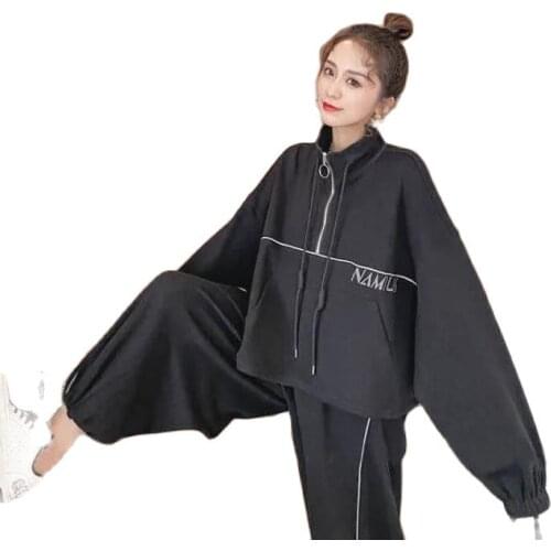 Fashion Casual Sportswear Suit Women 2021 Spring And Autumn Tracksuit Women New Style Thin And Loose Two Piece Set Women