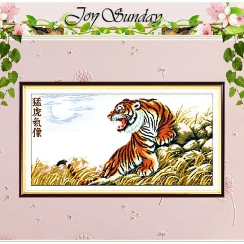 A tiger Full of Momentum Counted Cross Stitch 11CT 14CT Cotton Cross Stitch animals Cross-stitch Kits Embroidery Needlework