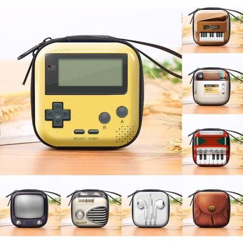 2021 New Creative Tinplate Zipper Coin Purse Earphone Storage Bag Retro Record Tape Coin Purse Key Coin Coin Bag Coin Purse