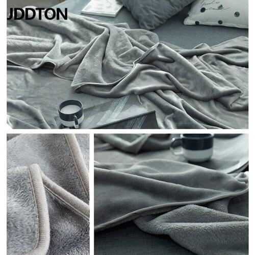 JDDTON 2020 New Double Fleece Blanket Solid Color Thick Soft Comfort Autumn Winter Velvet Air Conditioner Quilt 10 Colors BE144