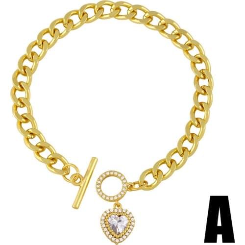 New Love Cuba Pentacle Square Retro Punk OT Buckle Bracelet