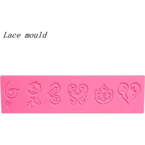 Wholesale Silicone mold Floral Heart pattern lace mat decoration for fondant cake Sugar lace mold