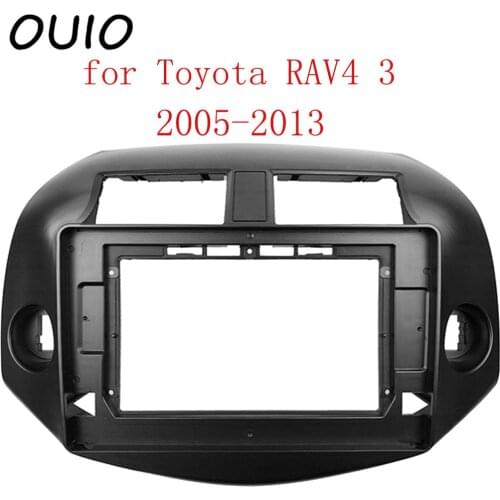 OUIO 9 inch car dashboard Double Din DVD frame decoration kit dashboard panel suitable for TOYOTA RAV4 3 2005-2013 frame