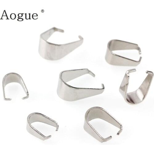 Stainless Steel Pendant Pinch Bail Clasps Silver Tone For DIY Jewelry Findings Accessories