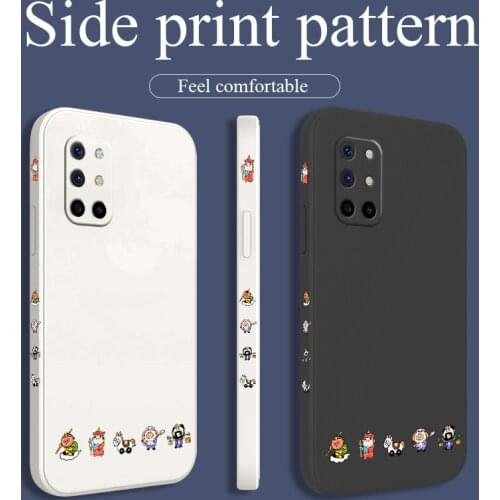 Simple Cartoon Pattern Phone Case For Oneplus 8t 9 9pro 9r Liquid Silicone Cover