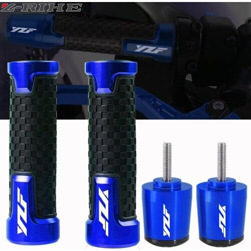 FOR Yamaha YZF R1 YZF-R1 YZFR1M 2015 2016 2017-2021 Motorcycle Hand Grips Handle Bar Cap End CNC Aluminum Rubber Gel Handle Grip