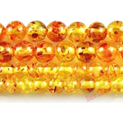Fctory Price Synthetic Gold Yellow Round Loose Beads 6 8 10 12MM Pick Size For Jewelry Making Diy Bracelet