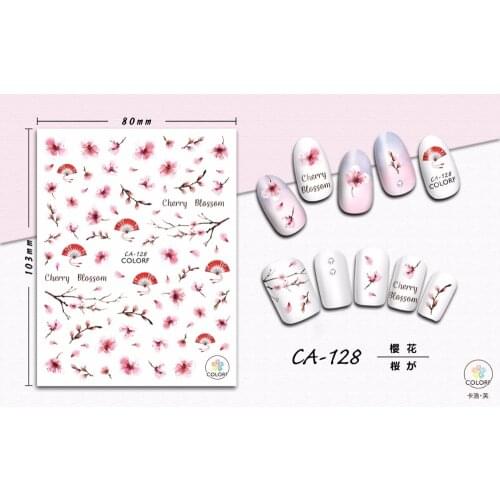 SUPER THIN SELF ADHESIVE 3D NAIL ART NAIL SLIDER STICKER FLOWER BLACK LACE SNAKE SKIN CHERRY BLOSSOM DAISY XMAS CA127-135