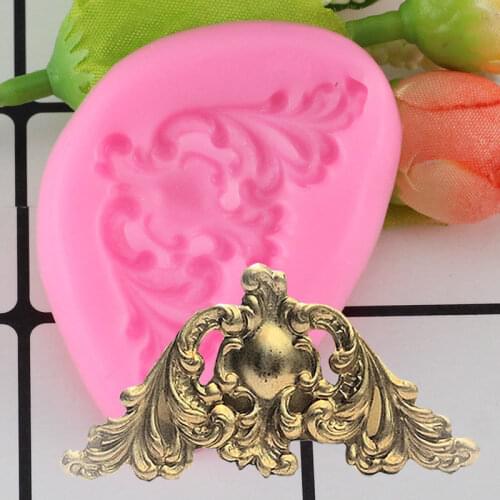 Mujiang Corner Scroll Cake Silicone Mold Relief Cake Border Decorating Fondant Molds Candy Clay Chocolate Gumpaste Moulds