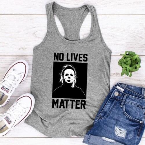 100% Cotton Lives Matter Tanks Trendy Women Sleeveless Graphic Gym Workout Tops Dropshipping
