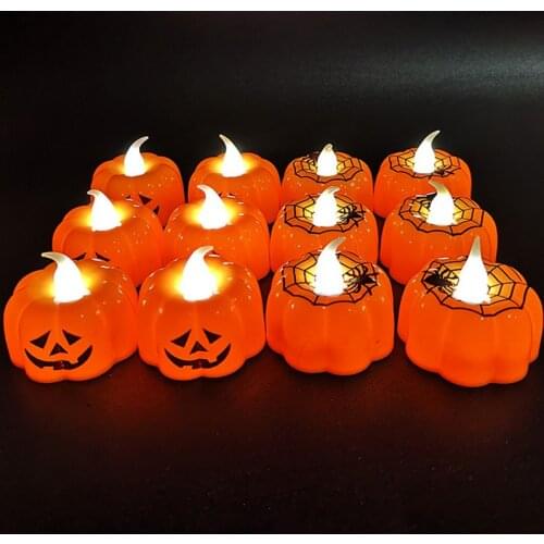 1PC Halloween Small Pumpkin Candle Light Flameless LED Lights Lamp For Home Table Ornament Halloween Party Decor Supplies
