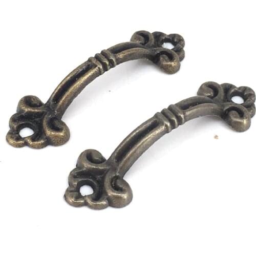 15*48MM vintage cabinet drawer handles knobs jewelry wooden box pulls arch shape antique Wardrobe furniture small handle