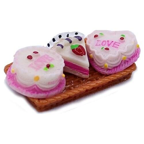 20PCS Resin Flatback Kawaii Cake Headwear Accessories Girl Cute Phone Shell Cabochon Food Play Scrapbooking For Embellishements