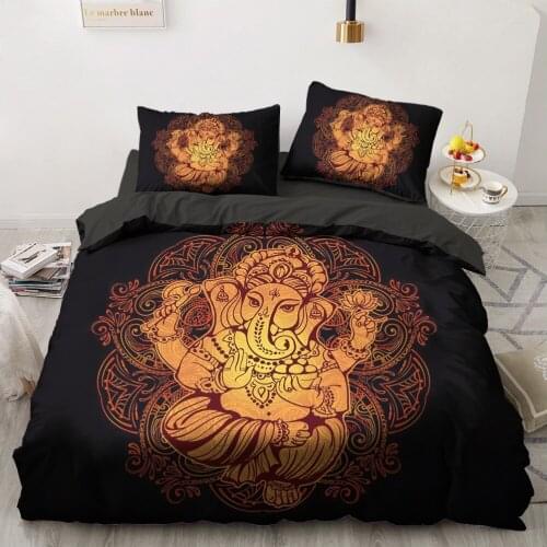3D Duvet Quilt Cover Set Bedding Sets Comforter Bed Linen Pillowcase King Queen Size Black Gold Design Printed 200x200