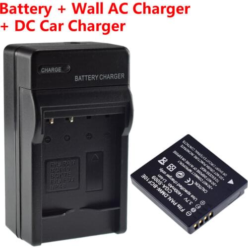 Battery + Wall Charger + Car Plug for Panasonic DMW-BCF10 BCF10E BCF10PP CGA-S BCF10GK