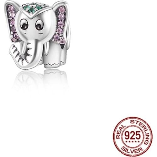 925 Sterling Silver Shining Dumbo Charm Fit Original Pandora Bracelet&Bangle Making Fashion DIY Jewelry For Women