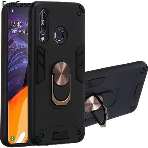 Grid Cases For hoesje Samsung A70 Cove Car Magnetic Ring Soft TPU Case Protector sFor Samsung Galaxy etui A70S A60 A40 A30 A50