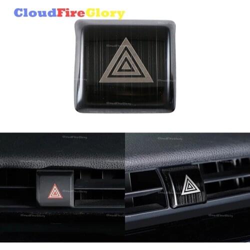 CloudFireGlory For Toyota Camry 70 XV70 2018 2019 2020 Car Emergency Light Lamp Switch Trim Cover Sticker Black Brushed