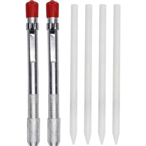 2pcs Pens Soapstone Holder On Steel Portable Round For Welding Tools Scribe With 4 Refills Machinery Manufacturing Industrial