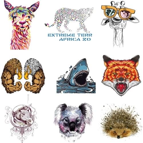 Iron on Transfer for Clothing Thermo-stickers for Children Patch Diy Animaltextile Vinyl Stripes Rock Appliques for Clothing J