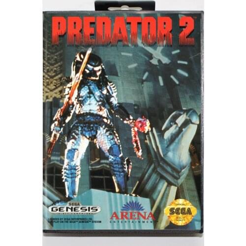 Predator 2 16bit MD Game Card For Sega Mega Drive/ Genesis with Retail Box