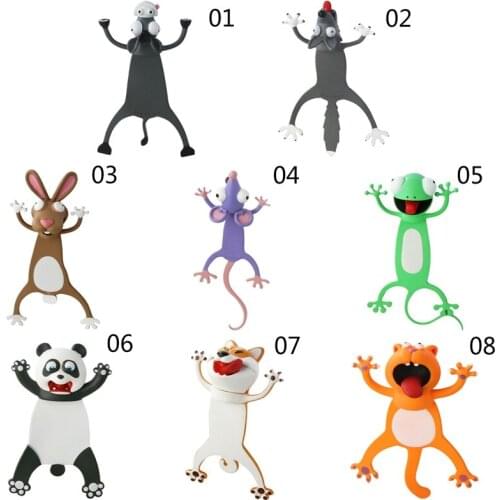 Creative 3D Stereo Bookmark Cute Cartoon Animal Egypt Donkey Panda Kid Gift School Stationery