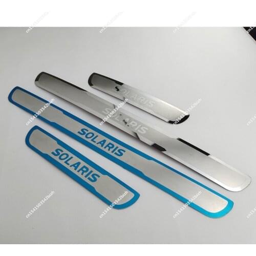 For Hyundai SOLARIS 2010-2017 2018 2019 2020 Door Sill Scuff Plate Trim Stainless Threshold Kick Pedal Protector Car Accessories
