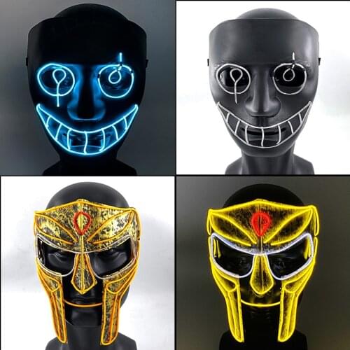 New Fashion Halloween LED Mask Purge Election Masks Costume Race Mask Night Club DJ Party Mask Neon Light up Party Mask