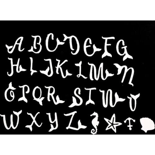 Ocean Fish Alphabet Metal Cutting Dies Stencil Scrapbooking DIY Album Stamp Paper Card Embossing Decoration Craft