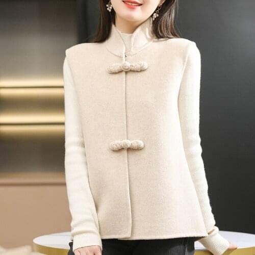 Winter Autumn Women Cashmere Vest Coats Womens Female Comfortable Warm Casual Outerwear Solid Color Sleeveless Vest Coat